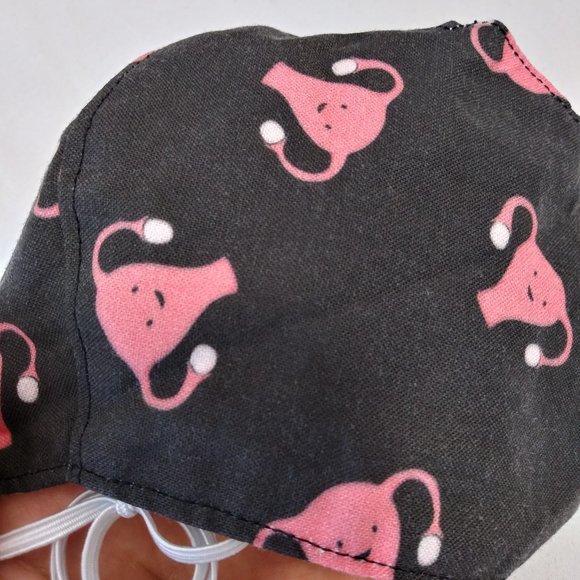 SECONDS Adult S homemade mask w/ pocket - uterus - Picture 3 of 9